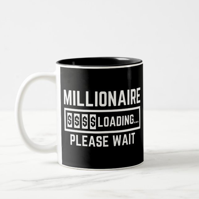 Taza Bicolor Millionaire Cargando Por Favor Espere (Izquierda)