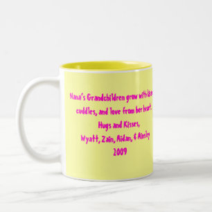 Taza Bicolor Mimi, los nietos de Nana crece con los besos, Cu…