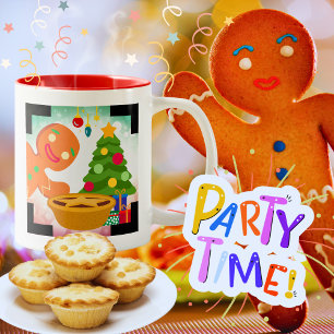 Taza Bicolor Mince Pie fotografiado por un hombre de pan de jen