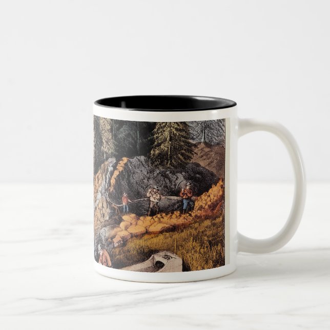Taza Bicolor Minería aurífera en California (Derecha)