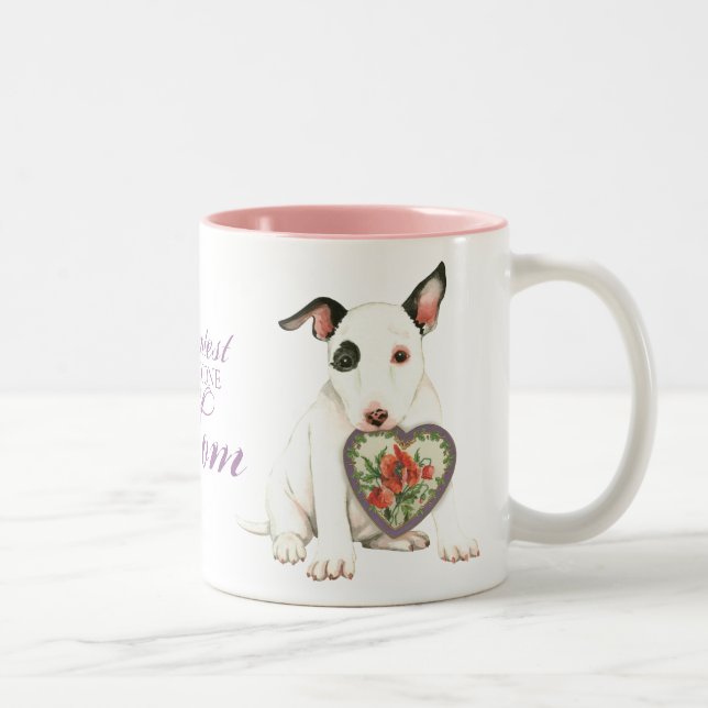 Taza Bicolor Miniatura Bull Terrier Heart Mom (Derecha)