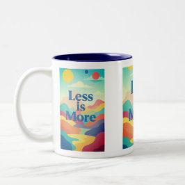 Taza Bicolor Minimal Aesthetic Quote Print – “Less is More”