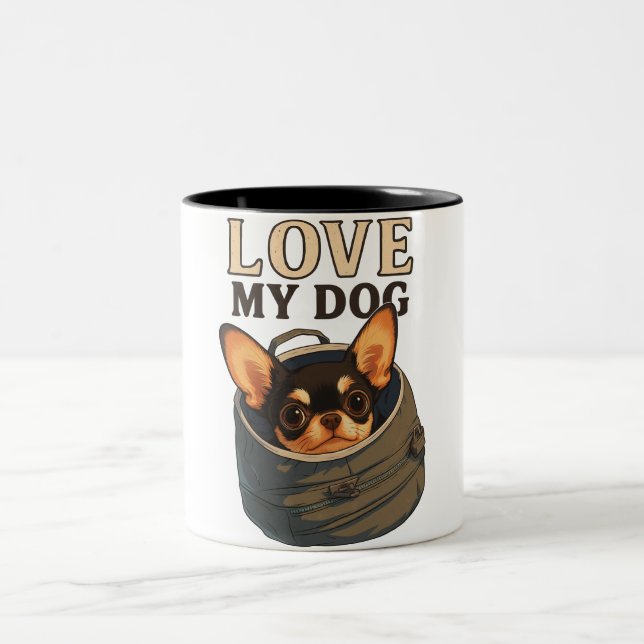 Taza Bicolor Minimalist Animal Art & Gift Idea (Centro)