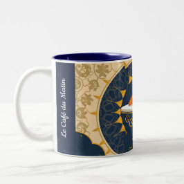 Taza Bicolor Minimalist Café au Lait French Typography