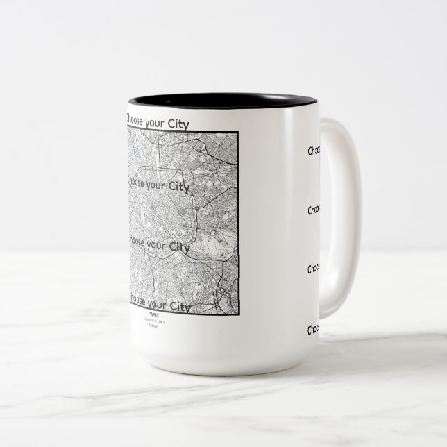 Taza Bicolor Minimalist City Map Mug EUROPE (Anverso derecho)