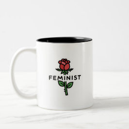 Taza Bicolor Minimalist Feminist Rose Two-Tone Coffee Mug
