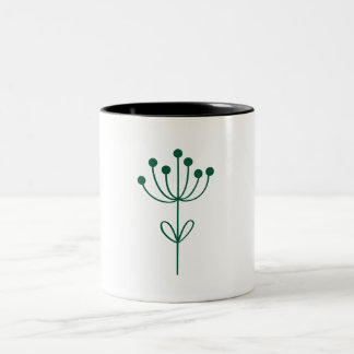 Taza Bicolor Minimalist Green Design Botanical 