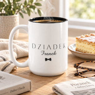 Taza Bicolor Minimalista Dziadek [Nombre]