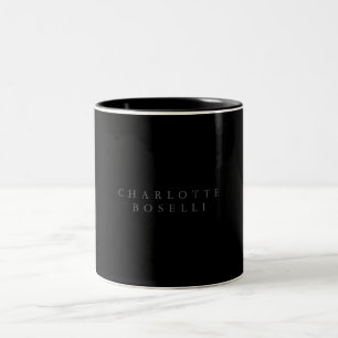 Taza Bicolor Minimalista Elegante Clásico Profesional Nombre