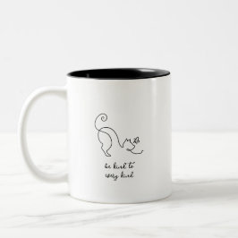 Taza Bicolor Minimalista Moderno Sé Amable Con Todo Tipo De Gat