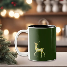 Taza Bicolor Minimalistas modernos renos navideños