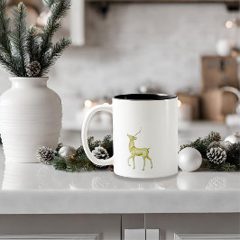 Taza Bicolor Minimalistas modernos renos navideños