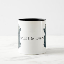 Taza Bicolor Minimalistischer Wolfskopf