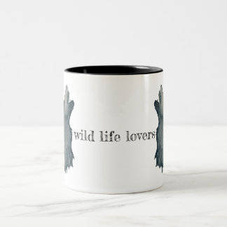Taza Bicolor Minimalistischer Wolfskopf