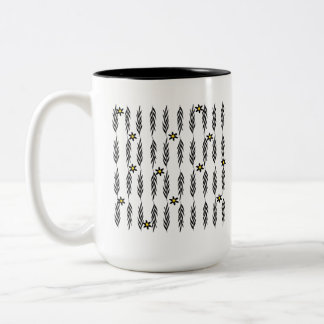 Taza Bicolor Mínimo floral sin fisuras botánico moderno Daisy