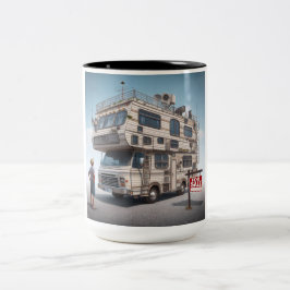 Taza Bicolor Minivan Camper Comedy Mug - Sip and Smile!