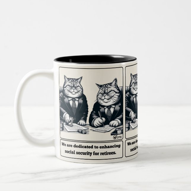 Taza Bicolor Mios maliciosos: El ingenioso gato político (Izquierda)