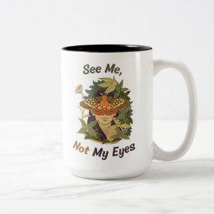 Taza Bicolor Mírame, no mis ojos - conciencia ciega