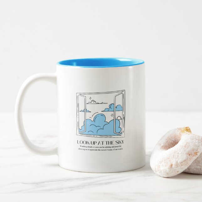 Taza Bicolor Mirar Al Cielo (Con donut)