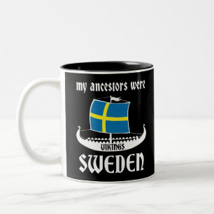 Taza Bicolor Mis antepasados eran blanco de Vikingos Suecia -