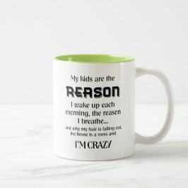 Taza Bicolor Mis Hijos Son La Razón Por La Que Respiro (Izquier