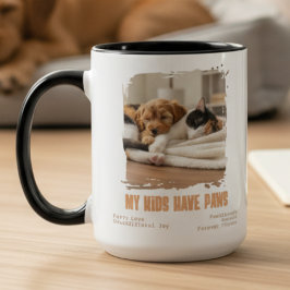 Taza Bicolor Mis hijos tienen patas Foto Rescate de padres de m