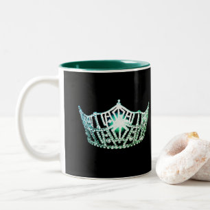 Taza Bicolor Miss América estilo Green Crown Mug