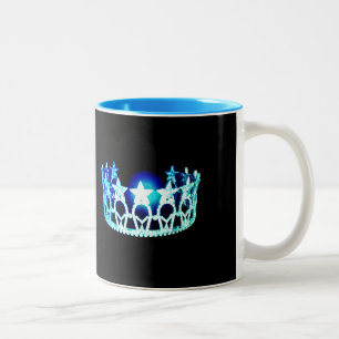 Taza Bicolor Miss USA estilo Aqua Turquoise Crown Mug