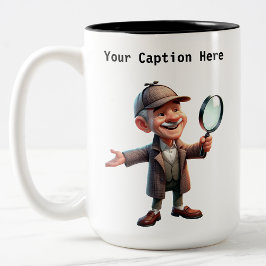 Taza Bicolor Misterio de dibujos animados de investigador priva
