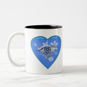 Taza Bicolor Mistical Ojo Floral Heart