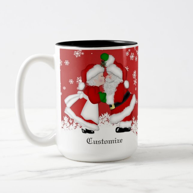 Taza Bicolor Mistletoe Santa (Izquierda)