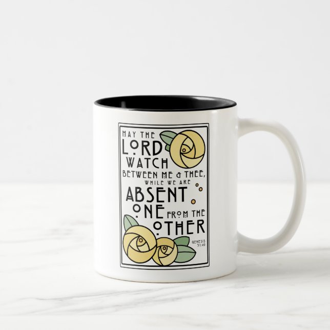 Taza Bicolor Mizpah Blessing | Rosa de Glasgow amarillo (Derecha)