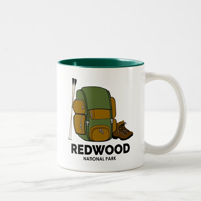 Taza Bicolor Mochila del Parque Nacional de Redwood (Derecha)