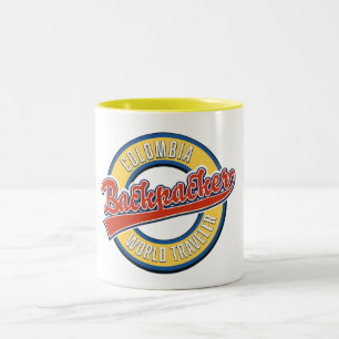 Taza Bicolor Mochilero viajero mundial Colombia