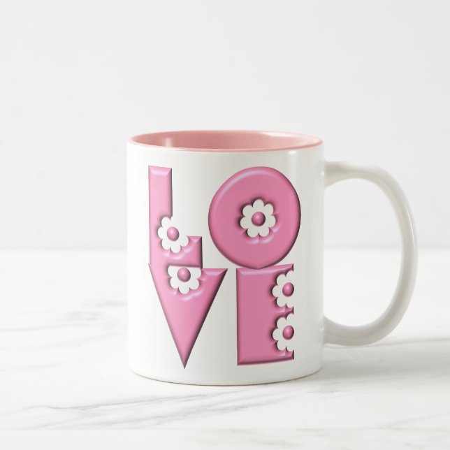 Taza Bicolor Mod retro 3D Flowve LOVE (Derecha)