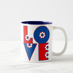 Taza Bicolor Mod Retro Flowed LOVE