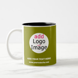Taza Bicolor Moda empresarial Personalizable mínimo Olive Green
