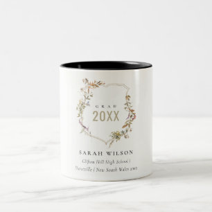 Taza Bicolor Moda Graduación de Escudo de Flor Silvestre Rubor