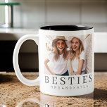 Taza Bicolor Moda moderna minimalista Mejor foto de amigos BFF<br><div class="desc">El diseño se compone de tipografía divertida y lúdica con fuentes sans serif y serif. Añadir una foto personalizado.</div>
