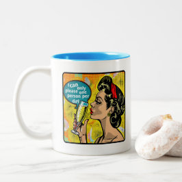 Taza Bicolor Moda retro: cita Inspiradora del arte pop vintage