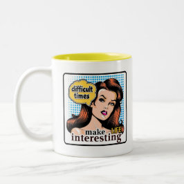 Taza Bicolor Moda retro: cita Inspiradora del arte pop vintage