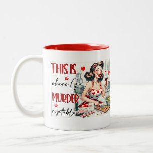 Taza Bicolor Moda retro: Comilla graciosa de arte pop vintage