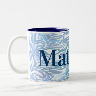 Taza Bicolor Modelo azul para los muchachos con nombre