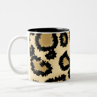 Taza Bicolor Modelo, Brown y negro del estampado leopardo