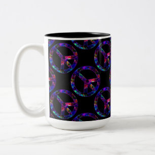 Taza Bicolor Modelo colorido del signo de la paz