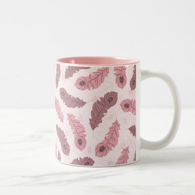 Taza Bicolor modelo con las plumas del pavo real (Derecha)
