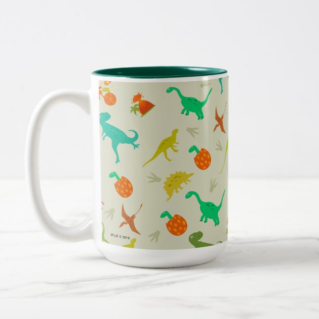 Taza Bicolor Modelo de los dinosaurios (Izquierda)