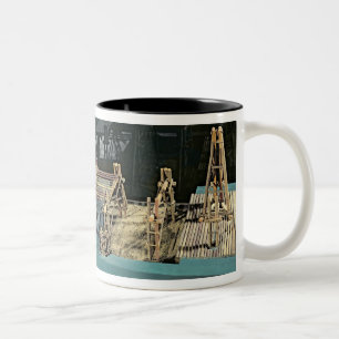 Taza Bicolor Modelo de un puente sobre el Rin