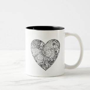Taza Bicolor Modelo del corazón de la mariposa