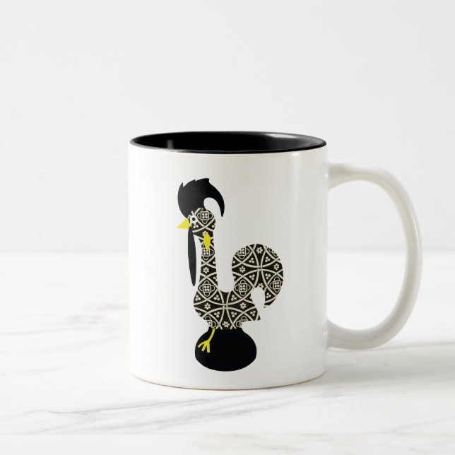 Taza Bicolor Modelo negro, Galo de Barcelos (Derecha)